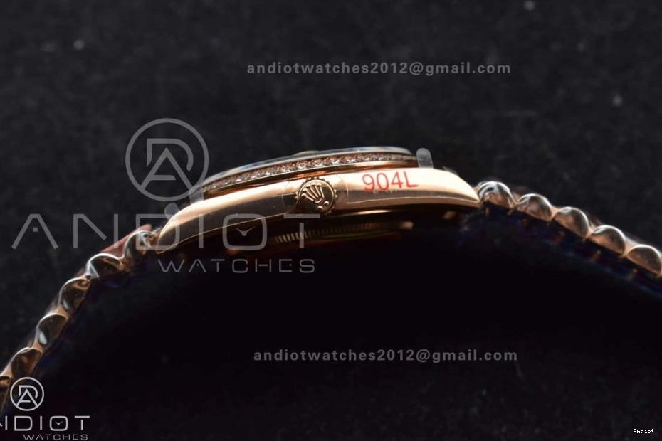 40 904L On Meteorite Steel President Markers A3255 RG Crystal Bracelet DayDate Dial JDF 0129